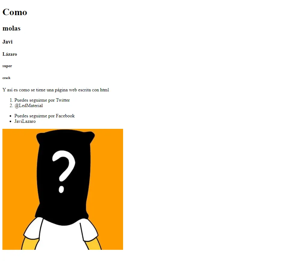 Ejemplo creado con HTMl y CSS